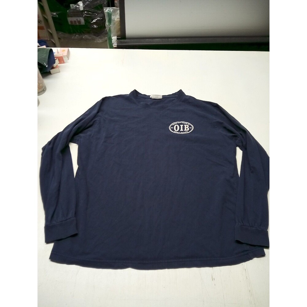 Saltwater Ocean Island Beach NC Sz 2Xlarge Long Sleeve T Shirt Navy Blue Graphic